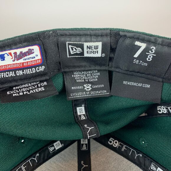 Oakland Athletics MLB Green Gold New Era 59Fifty Fitted Hat Mens 7 3/8 - Picture 5 of 5